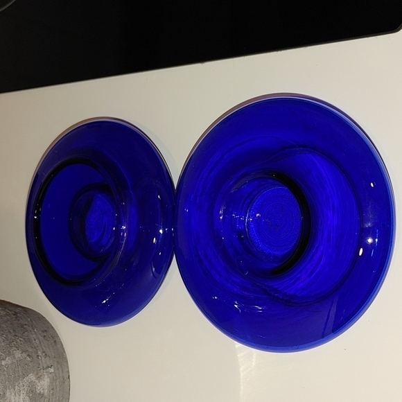 Vintage Votive Holders in a beautiful blue glass. - Picture 2 of 8